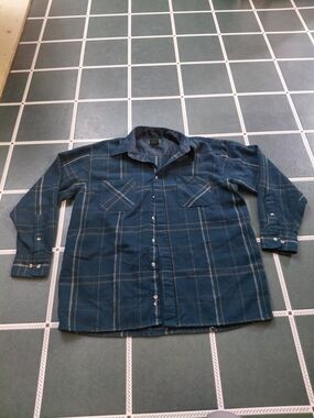 Casual Blue Plaid Button-Down Shirt - Men